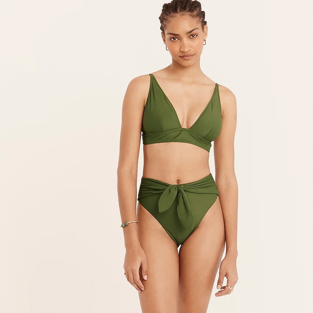 NWT JCREW TIE SHOULDER WCOOP NECK SWIMSUIT SET
